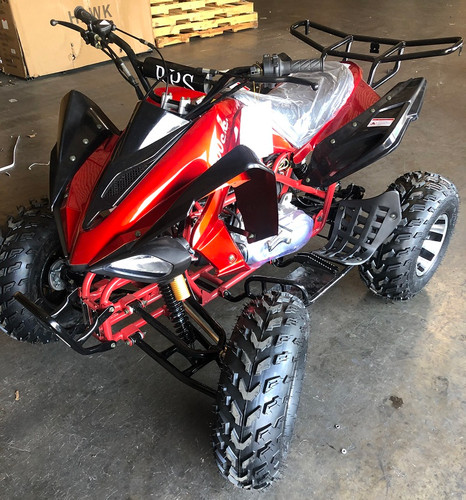 New TK 200 Sport ATV, Alloy Wheels With New and Improved Front Shocks - Red-Side-View