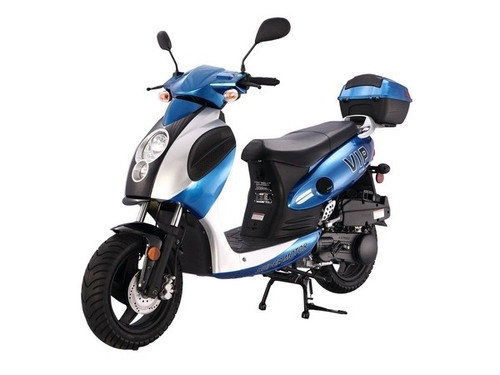 Taotao 150cc Pilot Moped Gas Scooter Electric Start, Kick Start Back Up CA Legal - Fully Assembled and Tested - Blue