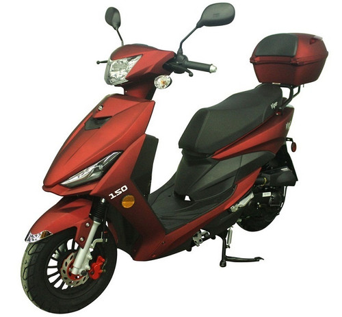 Vitacci Viper Matt-150cc Scooter, 4 Stroke, Single Cylinder, Air-Cooled - Fully Assembled And Tested - Burgundy