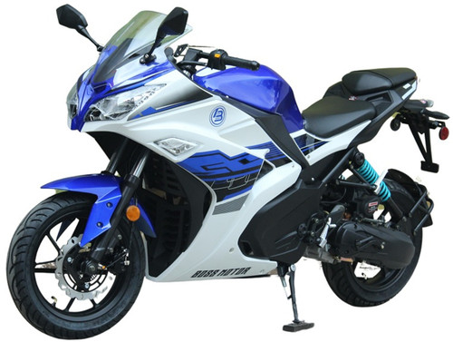 DongFang DF200SST-23-BLWT 200Cc Super Sports Motorcycle With CVT Auto, 14" Aluminium Wheels
