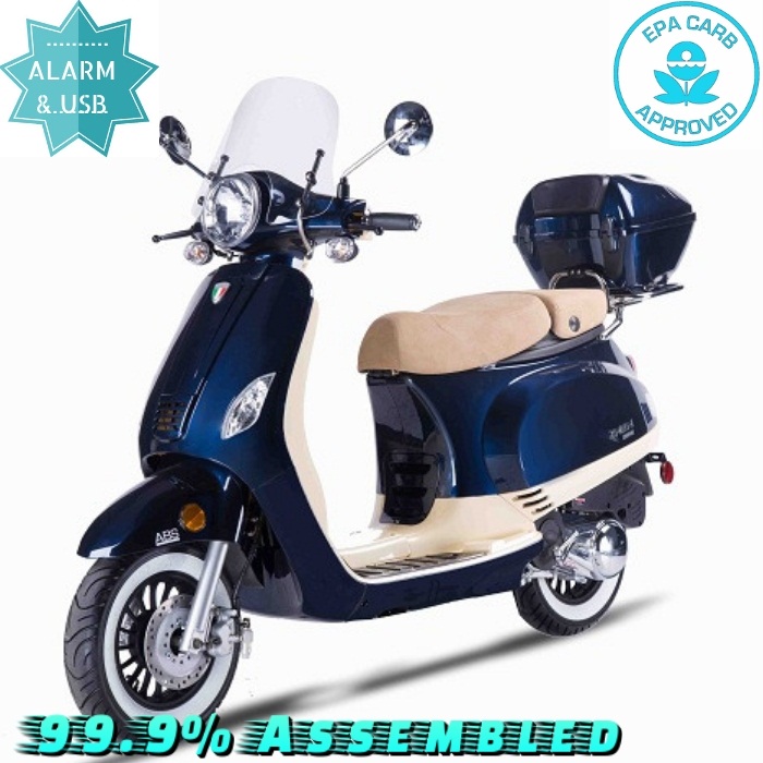 Amigo Avenza 50cc Vespa Clone 2-Tone Scooter Street Legal - Taoatv.com