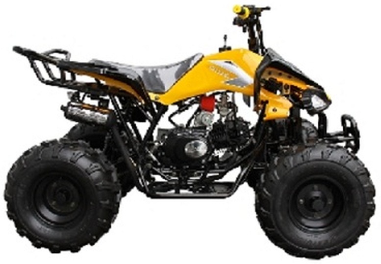 Coolster ATV-3125C-2 / 125CC Semi Automatic Mid Size - Fully Assembled and Tested - Side View Yellow