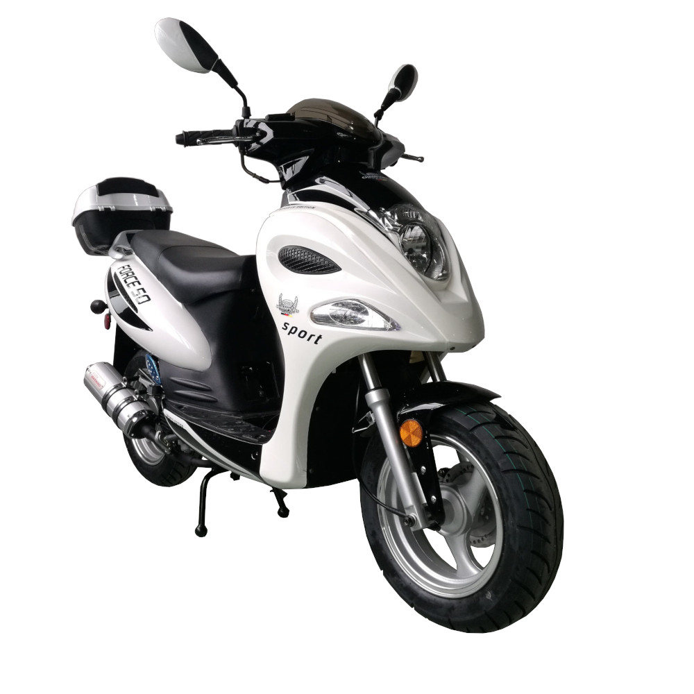 Vitacci Force 49cc Scooter, 4 Stroke, Single Cylinder, Air-Forced Cool - Fully Assembled and Tested - White