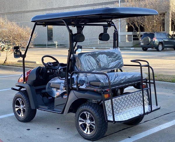 BLACK - Cazador Outfitter 200x Fully Loaded Golf Cart 4 seater - REAR VIEW