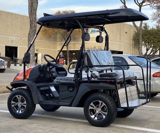 BURGUNDY- Cazador Outfitter 200x Fully Loaded Golf Cart 4 seater - ORANGE