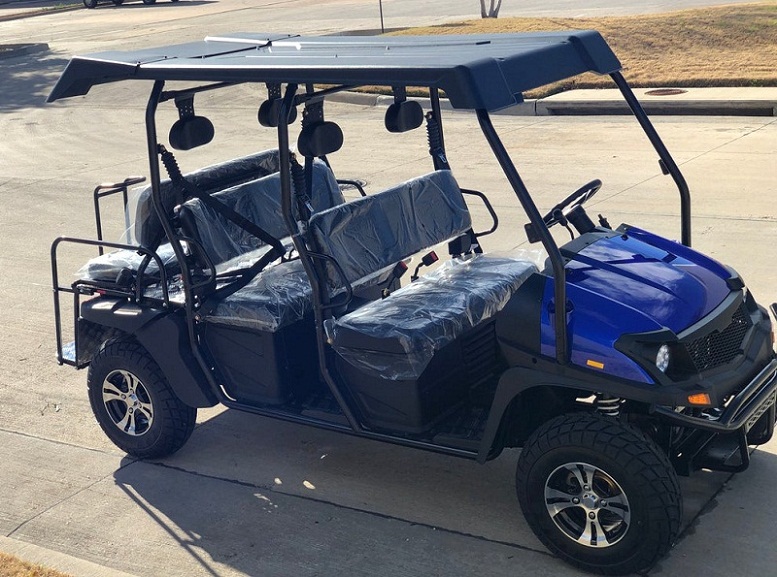 HULK 400 GAS LIMO GAS GOLF CART (Blue) - Side View