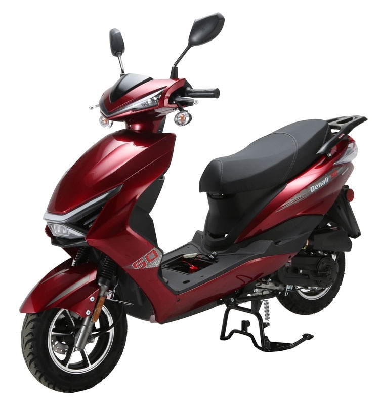 Vitacci Denali 50 cc 10" TIRES! Scooter, 4 Stroke, Air-Forced Cool,Single Cylinder - Fully Assembled And Tested - Burgundy