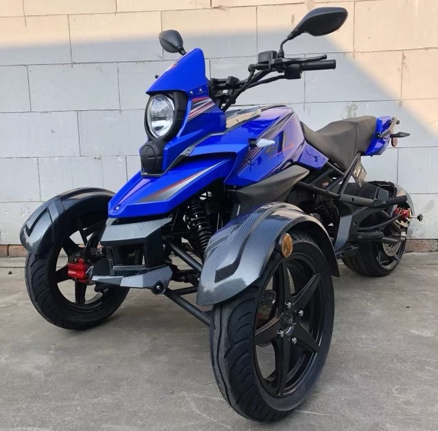 New 200cc Tryker Trike Scooter Gas Moped Fully Automatic with Reverse - Blue