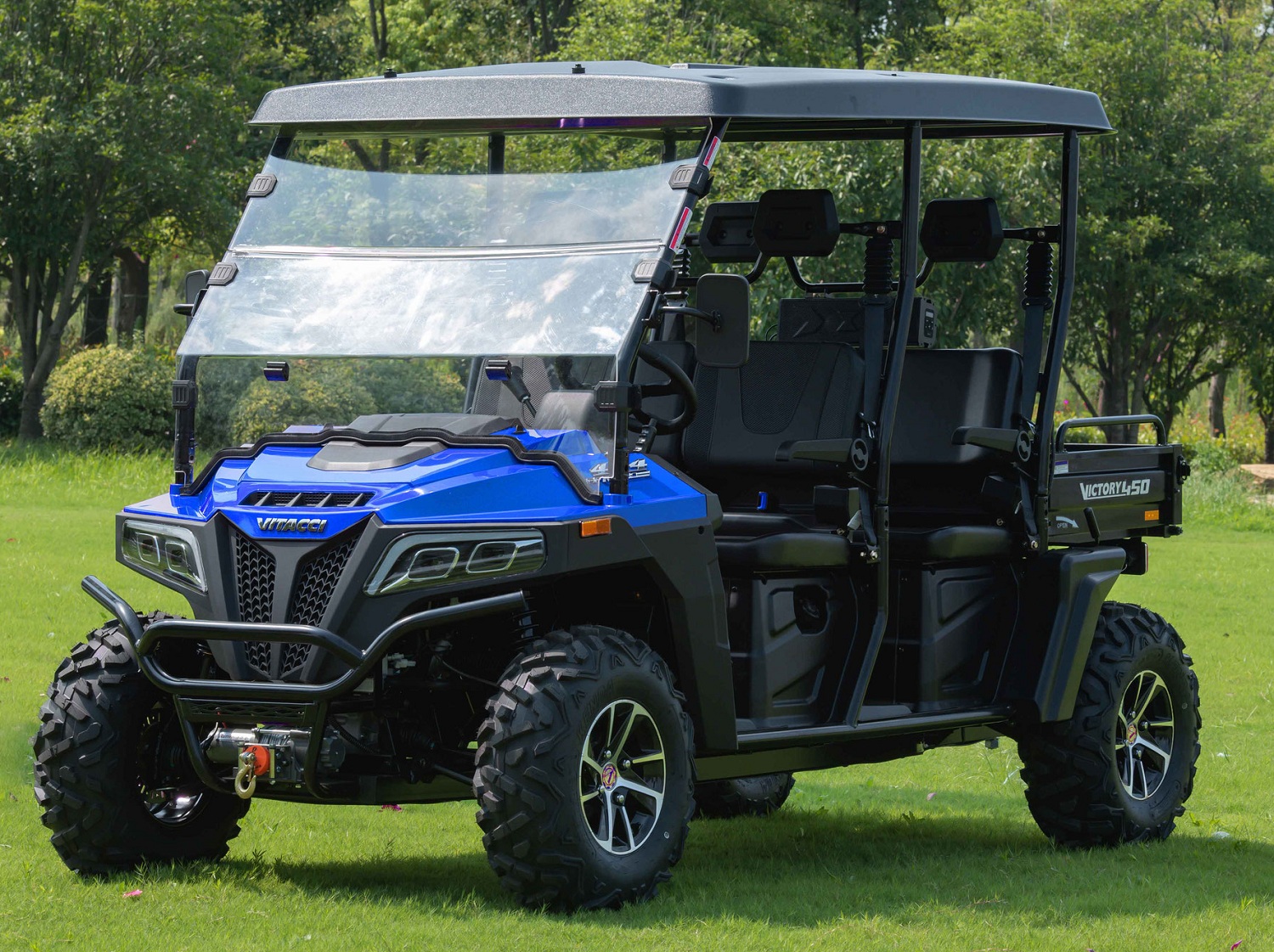 New Vitacci Victory 450 Pro Dlx Golf Cart Utv, 4-Seater, Single cylinder, water cool With Dumb Bed - Blue