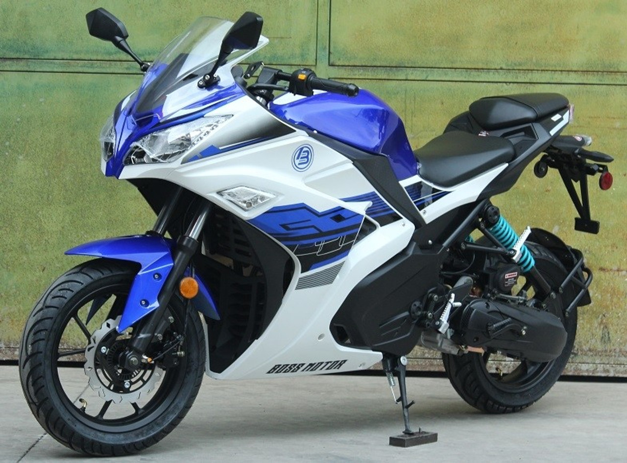 DongFang DF200SST-23-BLWT 200Cc Super Sports Motorcycle With CVT Auto, 14" Aluminium Wheels