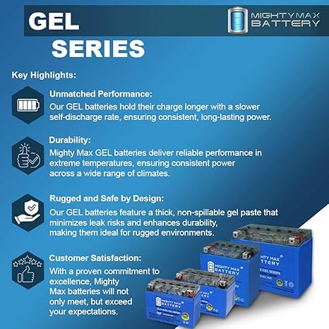 Mighty Max Battery YTX5L-BSGEL - 12V 4Ah, 80 CCA Maintenance-Free GEL Motorcycle Battery