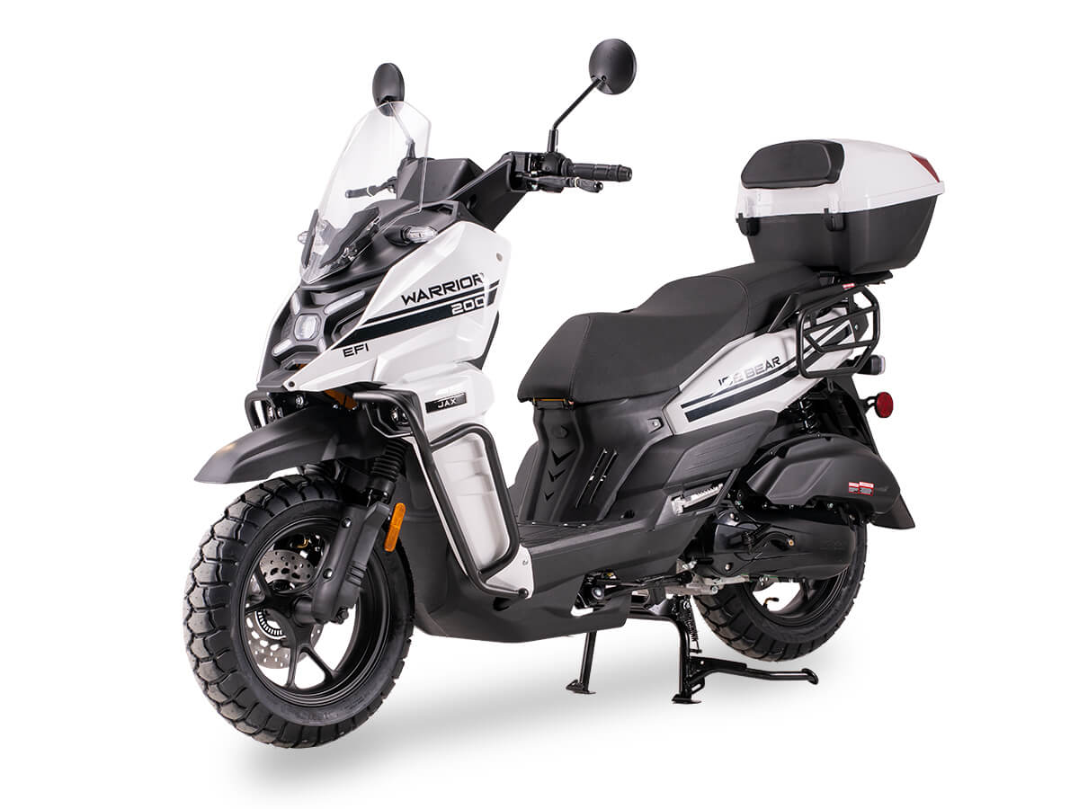 Ice Bear Warrior (PMZ200-1) 200cc EFI Scooter, GY6 Engine, 13" Alloy Rims, Dual Sport Tires, LED Lights, Trunk