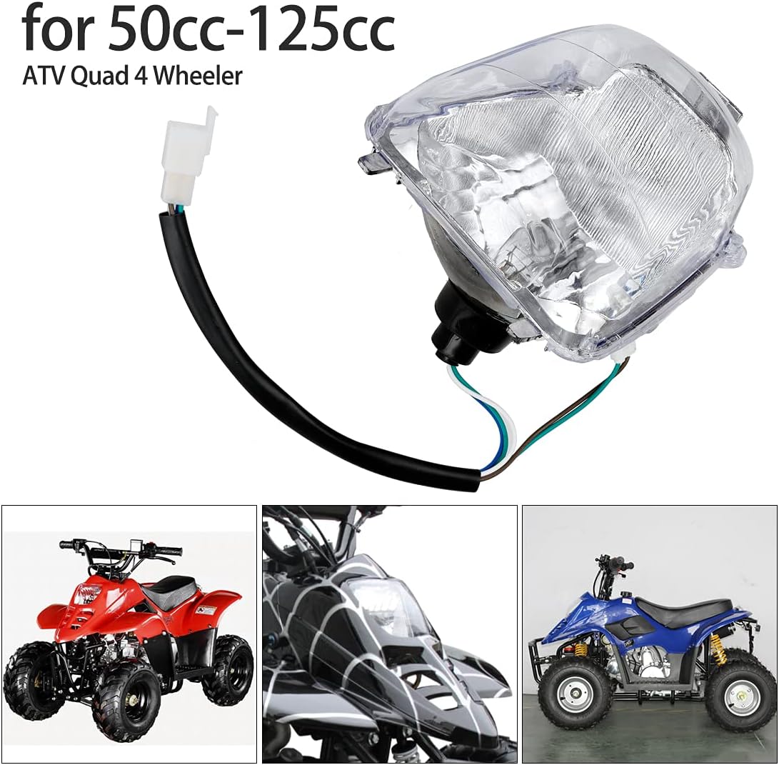 12V Front Head Light Lamp and Rear Brake Tail light for 50cc 70cc 90cc 110cc 125cc Taotao 110B Coolster 3050C Vitacci HAWK Peace Roketa Sunl BMS RPS Raider 6 ICEbear Chinese Quad ATV 4 Wheeler