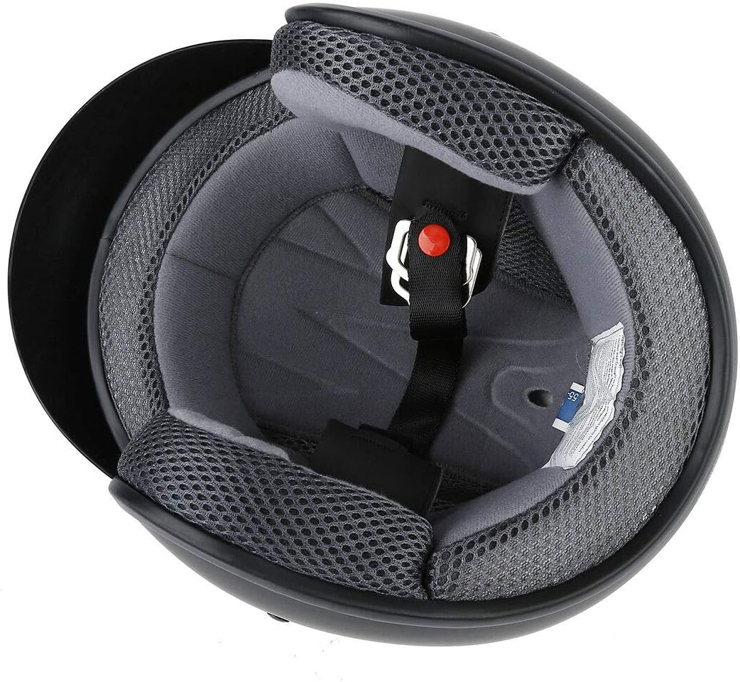 Adult Motorcycle 3/4 Open Face Helmet with Visor Cafe Racer Cruiser DOT Approved S M L XL