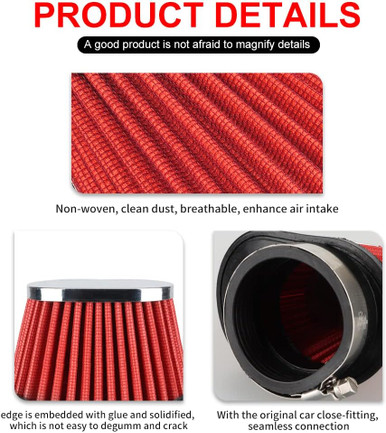 NIBBI Motorcycle Air Filter,Universal Air Filters for Dirt Bike,55mm Air Filters for Dirt Bike, Pit Bike, Bike, Mini Bike, GY6,ATV And Other Bikes.