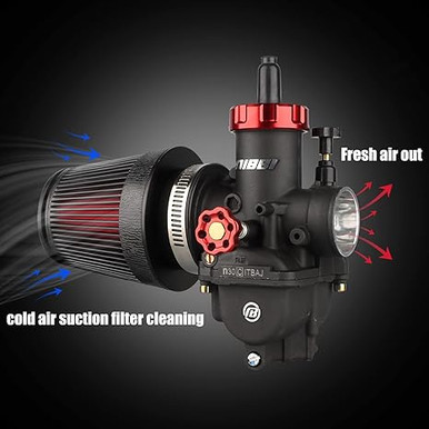 NIBBI Racing CNC 48MM Air Filter - Round Tapered Universal Air Filter for Dirt Bikes, ATVs, Go Karts, and Pit Bikes
