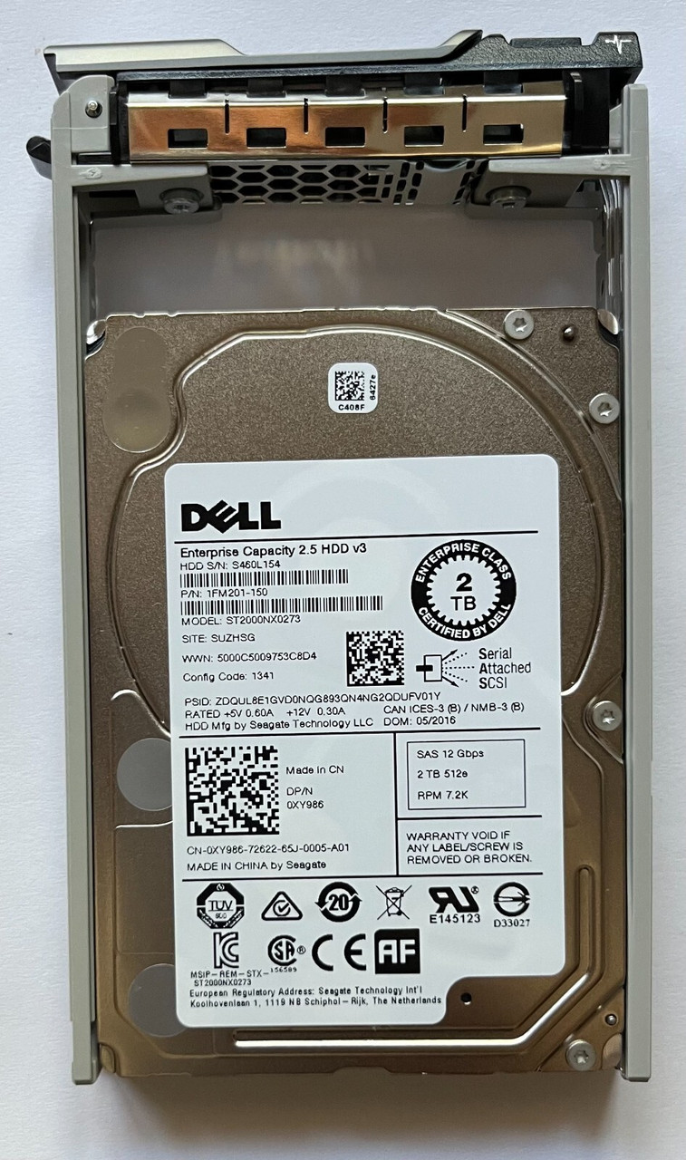 1FM201-150 Dell 2TB 7.2K SAS 12G SFF Server Hard Drive
