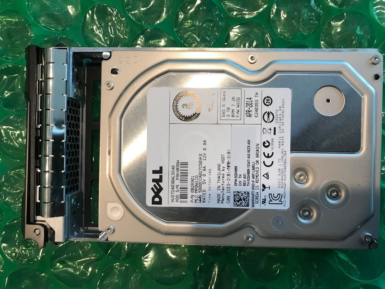 Dell 3TB 7.2K 6Gbps SAS 3.5'' Hard Drive HITACHI HUS724030ALS640 T620 T630 D2HWM