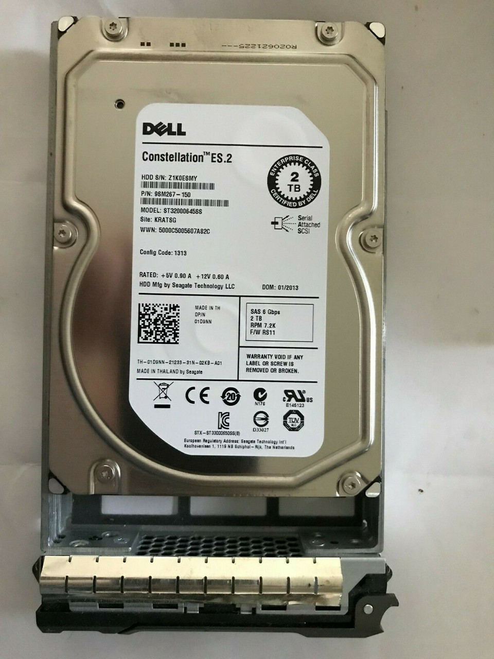 1D9NN DELL SEAGATE ST32000645SS 2TB 7.2K 6GBPS SAS 3.5'' HDD