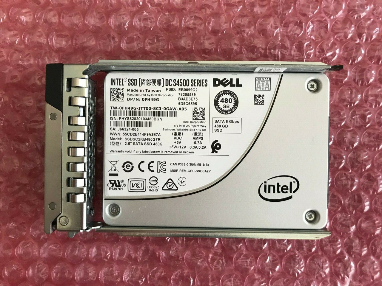 0FH49G DELL INTEL S4500 480GB SATA 6G 2.5'' SSD SSDSC2KB480G7R R730 R620 FH49G