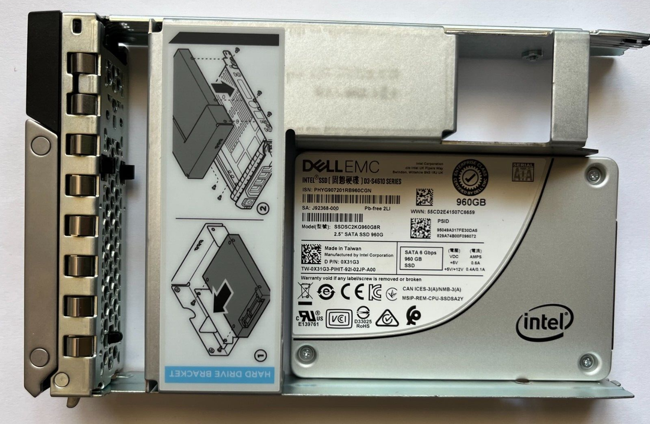 X31G3 DELL D3-S4610 SERIES 960GB MU TLC SATA 6GBPS 3.5IN SSD SSDSC2KG960G8R