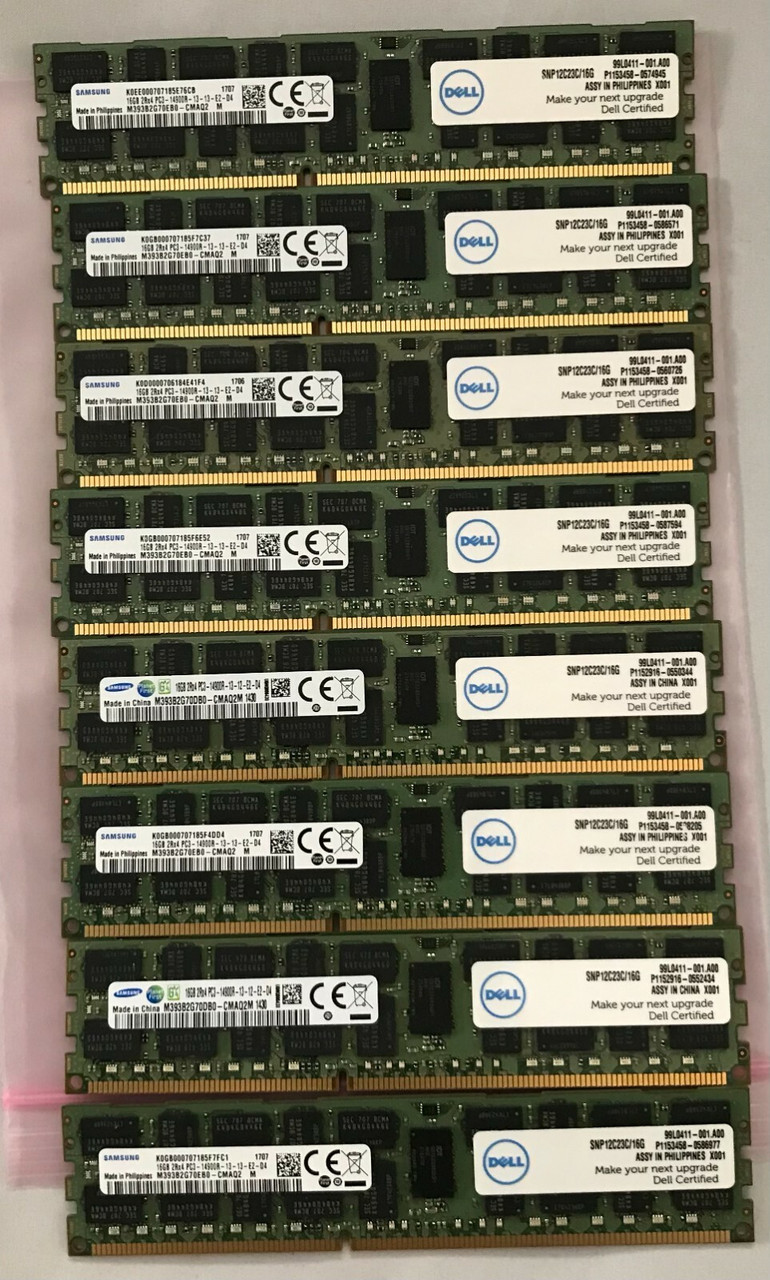 DELL 128GB MEMORY UPGARADE 2RX4 PC3-14900R (8x16GB) R420 R520 R620 R720 T420