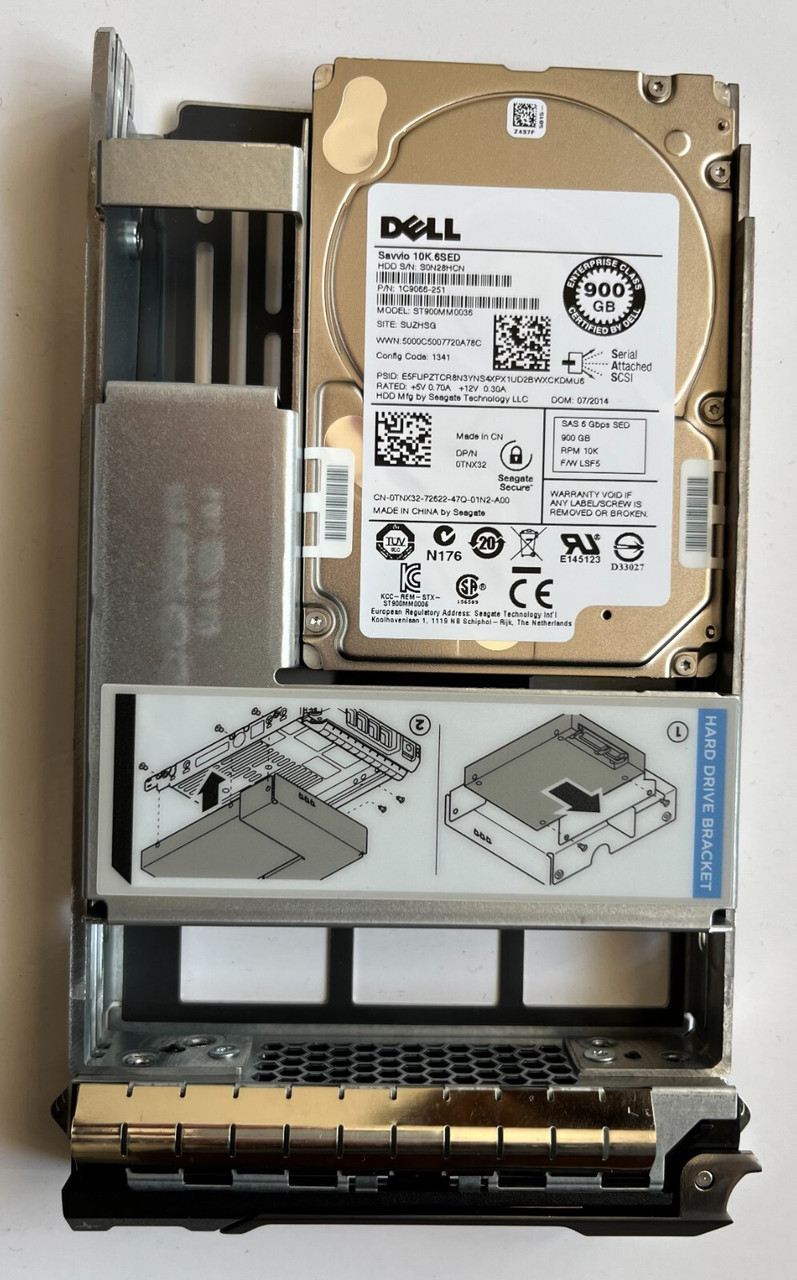 TNX32 Dell SEAGATE ST900MM0036  3.5" 10K SAS SED 6Gbps HDD MD1200 MD3200 R720