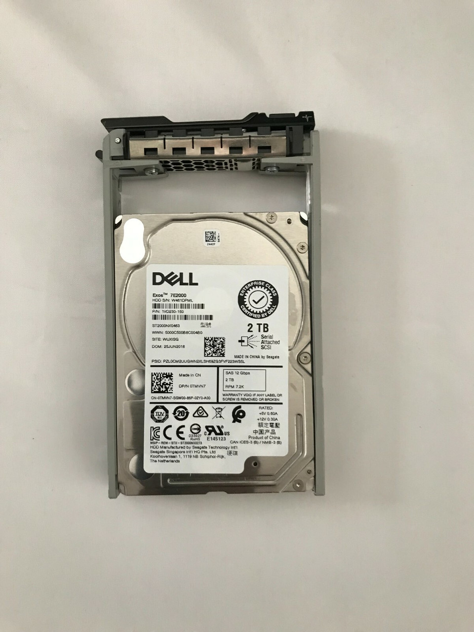 TMVN7 DELL SEAGATE ST2000NX0463 2.5" 2TB 7.2K 12Gbs SAS HDD R530 R730 0TMVN7