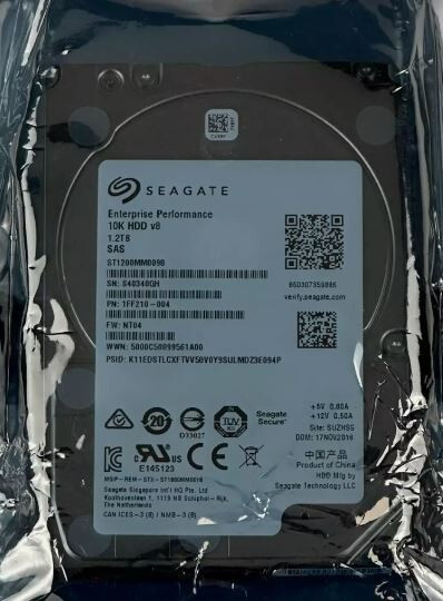 Seagate ST1200MM0098 1.2TB 10K 12Gbs SAS 2.5'' HDD Hard Drive 1FF210-004