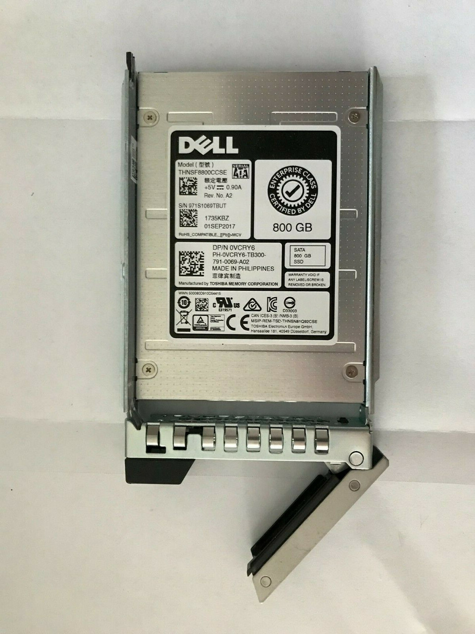 DELL VCRY6 2.5" SATA 6GBPS SSD 0VCRY6 THNSF8800CCSE TOSHIBA R640 R740 R440