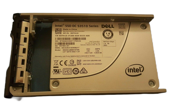 Dell Intel SSD HDD DC S3510 Dell 1.6TB 2.5" SATA 6Gbps SSDSC2BB016T6R 0DTH1X DTH1X
