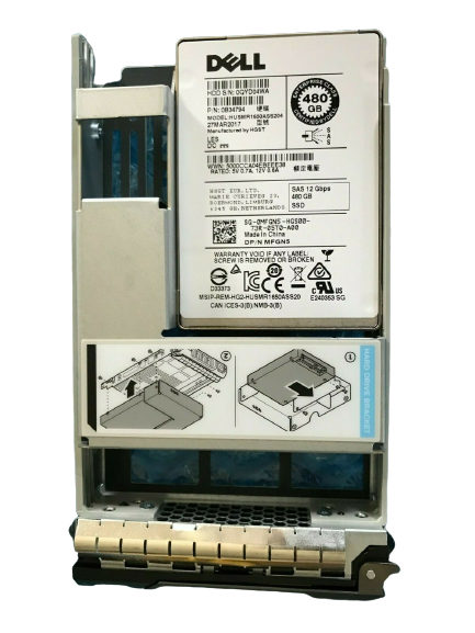 MFGN5 0MFGN5 Dell HITACHI 480GB SSD HDD 2.5 SAS HUSMR1650ASS204