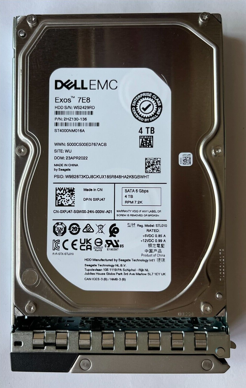 XPJ47 DELL SEAGATE ST4000NM016A 4TB SATA 7.2K 6GBPS 3.5 0XPJ47 R440 T440 HDD