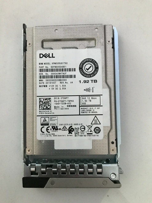 TDNP7 DELL EMC TOSHIBA 1.92TB 12Gbps SAS RI TLC 2.5 SSD KPM5XRUG1T92 0TDNP7 R640