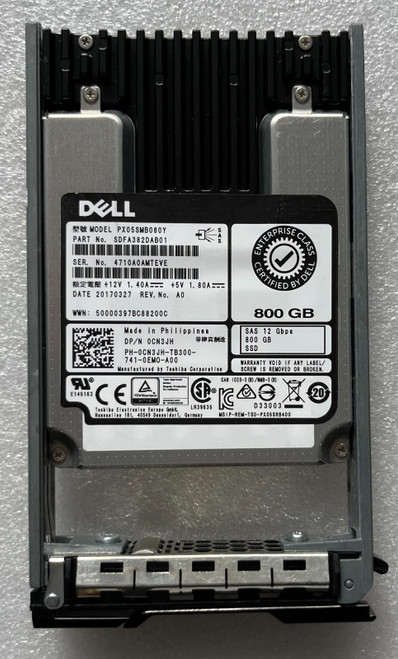 CN3JH Dell Toshiba PX05SMB080Y 2.5" 800GB 12G SAS SSD  0CN3JH  R720 R730 HDD