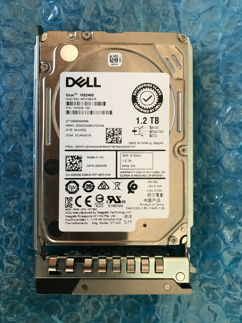 G2G54 DELL 1.2TB 12Gb/s 2.5" 10K Enterprise Hard Drive ST1200MM0099 0G2G54 R640