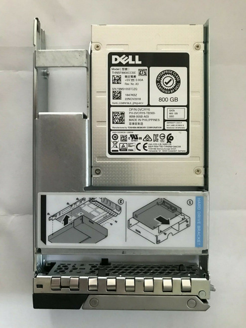 DELL VCRY6 3.5" SATA 6GBPS SSD 0VCRY6 THNSF8800CCSE TOSHIBA R530 R730 T430 MU