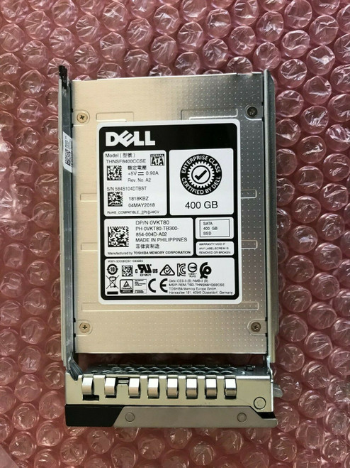 VKT80 DELL 400GB TOSHIBA SATA 2.5 SFF THNSF8400CC 6G SSD 0VKT80 R640 MIXED USE