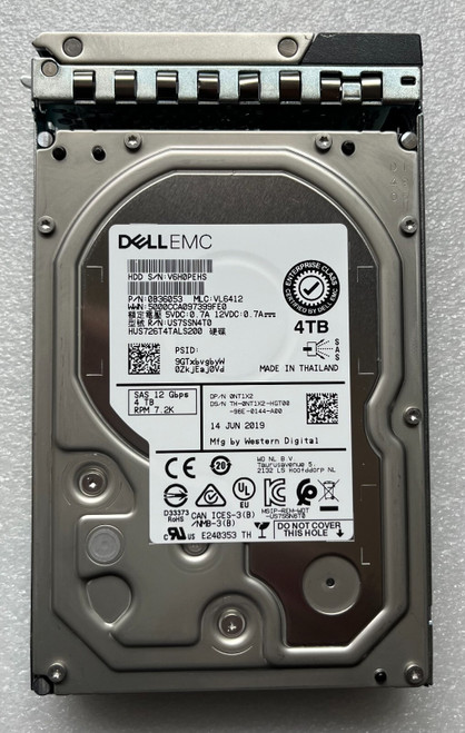NT1X2 DELL HITACHI HUS726T4TALS200 4TB 7.2K SAS 3.5" 6Gb/s R540 R440 R740 0NT1X2