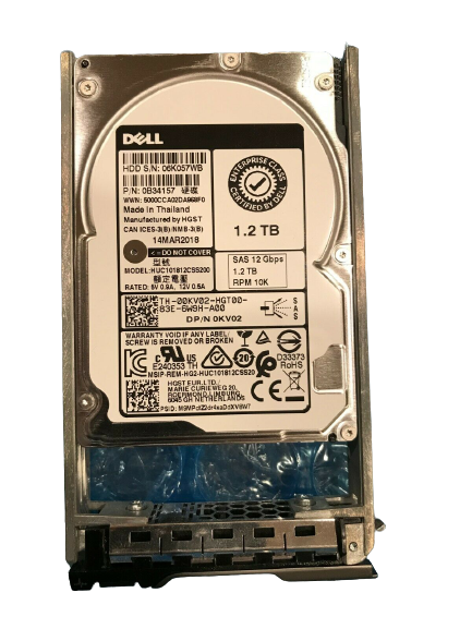 Dell HITACHI 1.2TB 10K 12Gbps 2.5'' SAS Hard Disk Drive with Tray 0KV02 HUC101812CSS200