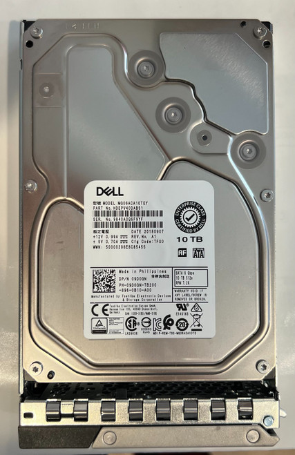 9D0GN DELL 10TB 7.2K 6Gb/s SATA 3.5 HDD 09D0GN MG06ACA10TEY HARD DRIVE TOSHIBA