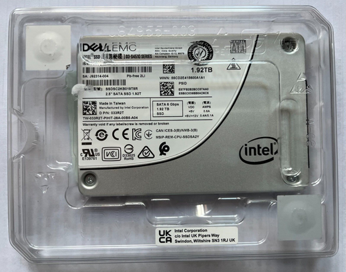 33RT2 DELL 1.92TB 6Gbps SATA INTEL D3-S4510  SSDSC2KB019T8R RTLC 3.5 SSD 033RT2