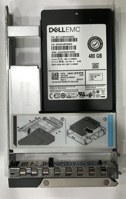 GYD5H DELL SAMSUNG 480GB SSD 3.5" SATA 6Gb/s MZ-7LH480A R440 R740 R350 0GYD5H