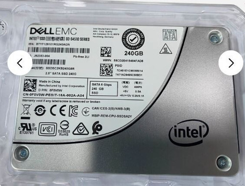 0F0V0W DELL EMC INTEL 240GB SATA  2.5" 6G SSD D3-S4510 SSDSC2KB240G8R R730 F0V0W