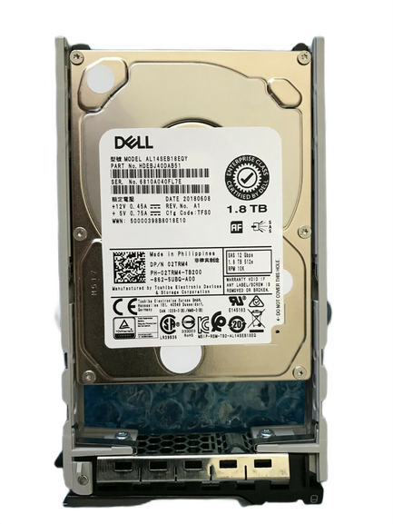 2TRM4 02TRM4 Dell 1.8TB 10K RPM 12Gbps 2.5" HOTSWAP SAS Enterprise Hard Drive
