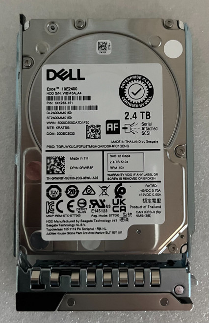 RWR8F Dell Seagate ST2400MM0159  2.4TB 10K 12Gb/s 2.5" SAS HDD 0RWR8F R640 R740