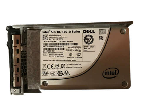 Dell CM65W Intel S3510 800GB SATA 2.5” SSD HDD 6Gbps SSDSC2BB800G6R r620 R420 R720