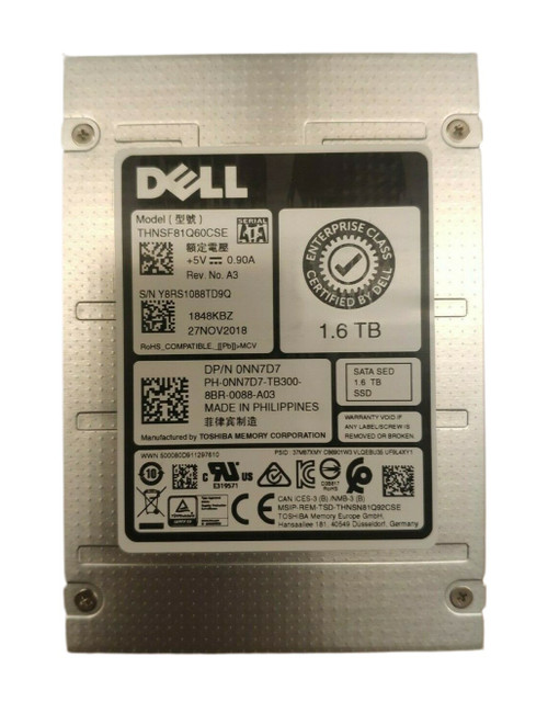 Dell 1.6TB TOSHIBA SATA 2.5 SFF THNSF81Q60CSE 6G SSD
