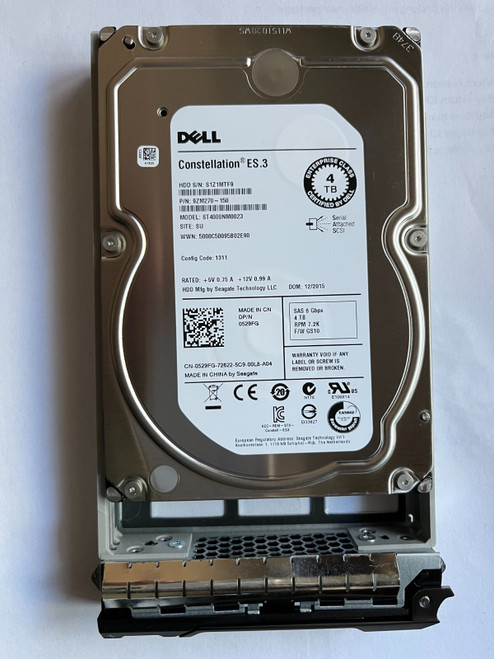 529FG DELL SEAGATE ST4000NM0023 4TB 7.2K SAS 3.5" 6Gb/s 0529FG T430 T420 R520