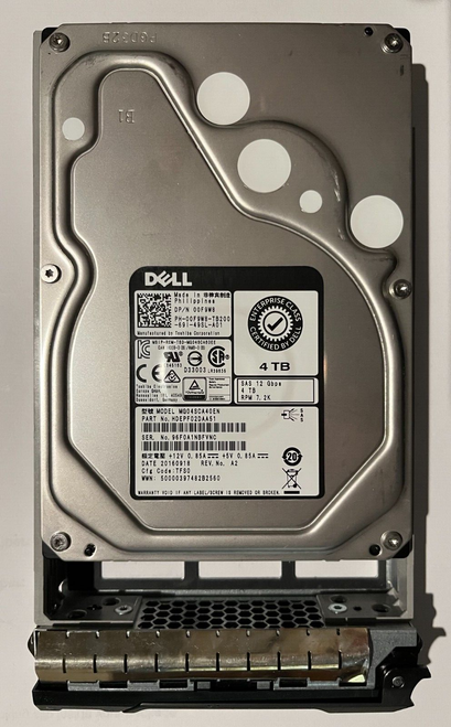 DELL TOSHIBA MG04SCA40EN 4TB 7.2K SAS 12G HARD DRIVE 3.5' 0F9W8 R530 T430